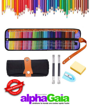 kit complet 72 crayons de couleur aquarelle + Accessoires et trousse